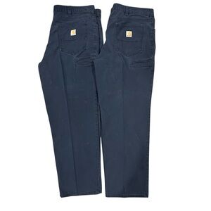 2 Pairs Carhartt Rugged Flex Relaxed Fit Canvas 5-Pocket Work Pant Men's 42 x 30